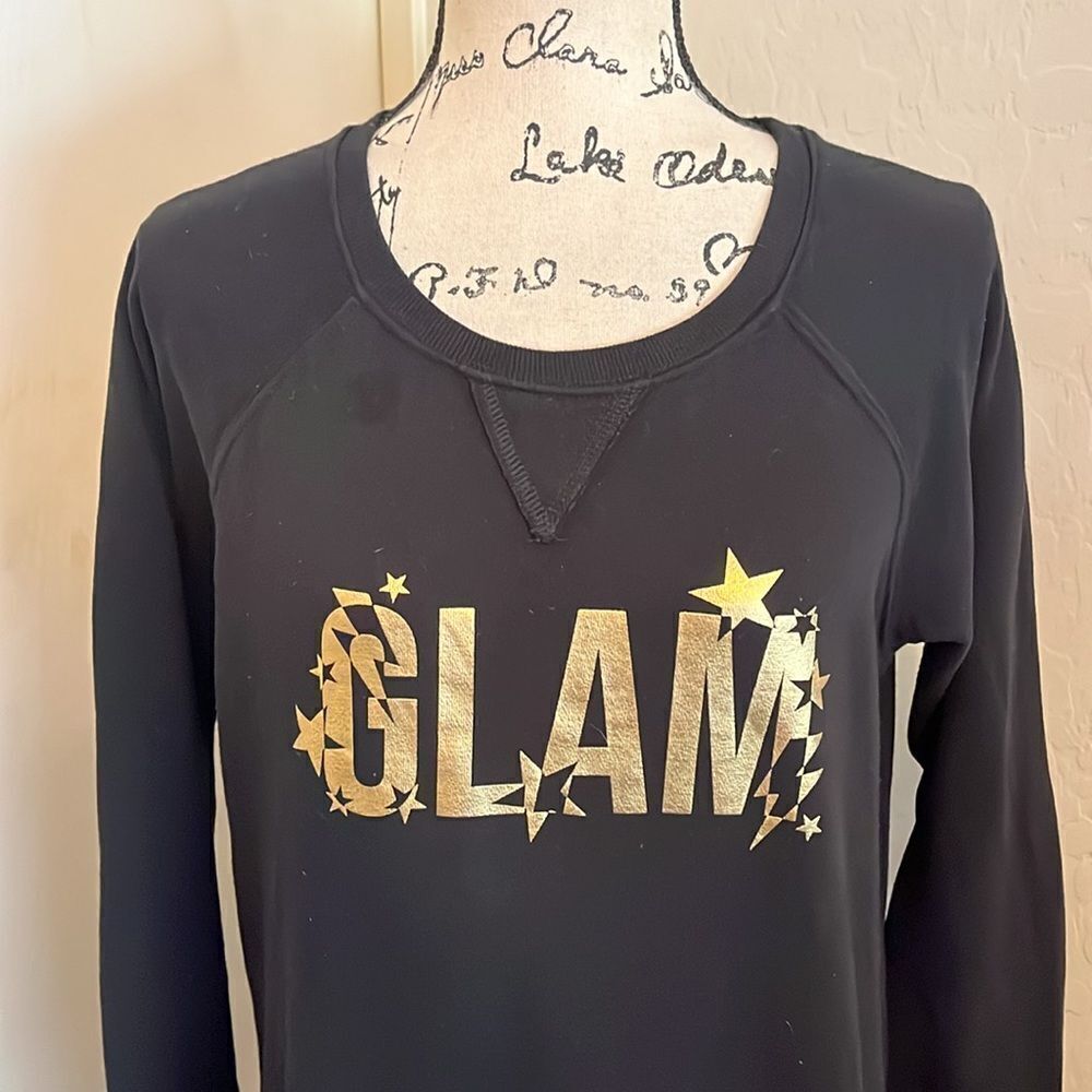 Torrid Black Glam Graphic Fleece Lined Sweater Casual Pullover Comfy Dress - Picture 8 of 13